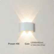 Aplica LED alba de exterior 4W lumina rece