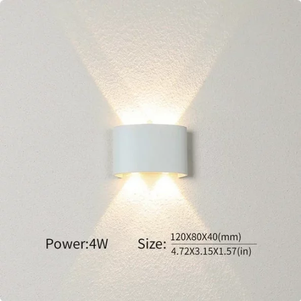 Aplica LED alba de exterior 4W lumina rece