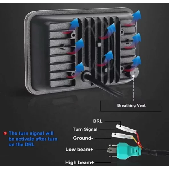 Far F.TIP 11-OFF ROAD: 7&quot;/45W / 5X7 (inch)/12V-24V/2700LM/ IP 67 Rezistent la apa, Semnalizare Dinamica