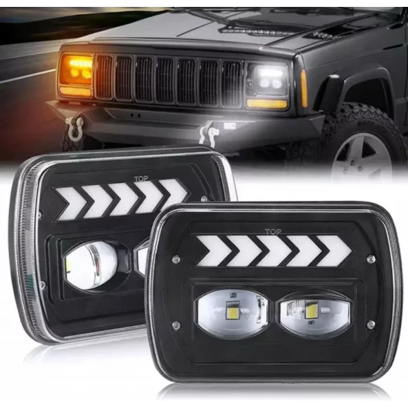 Far F.TIP 11-OFF ROAD: 7&quot;/45W / 5X7 (inch)/12V-24V/2700LM/ IP 67 Rezistent la apa, Semnalizare Dinamica