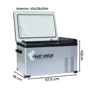 Khladilnik za kola sies smart okhladitel 40l kompresor, 12/24 V, s LCD displei i bluetooth, vkliuchen zelen daniek