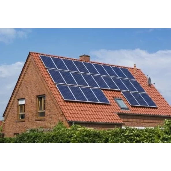 10KW (10.2KW) háromfázisú, ON-GRID fotovoltaikus napelem rendszer 25 db LONGI 410W fotovoltaikus panellel bádogtetőre rögzítve