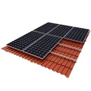 Fotovoltaikus napelemes rendszer 10,2 kW-os egyfázisú, ON-GRID 25 LONGI 410 W-os fotovoltaikus panellel bádogtetőre rögzítve