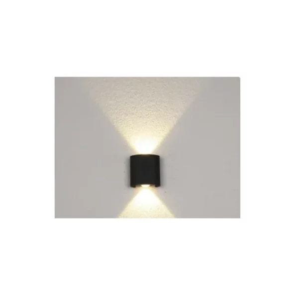 Aplica LED neagra de exterior 2W lumina rece