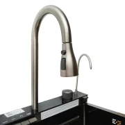 Chiuvetă modernă de bucătărie culoare :negru , multifuncțională, duș extractibil, spălător pahare, filtrare apă, inox, calitate premium, accesorii incluse dimensiuni 800*460*220mm