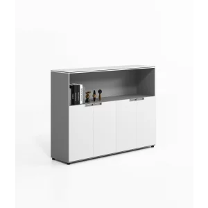 Corp mobilă birou cu 4 usi  / comodă cu 4 usi si spatiu de bibliotecă ,design modern și elegant ,calitate premium , dimensiuni 1600*400*1200