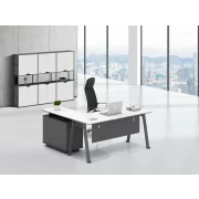 Masă birou pentru colț cu dulap lateral ,picioare metalice ,design modern și elegant ,calitate premium , dimensiuni 1600*800*750