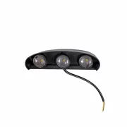 Aplica LED neagra de exterior 6W lumina rece