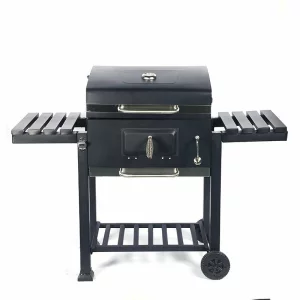 Gratar -DS-35  ,carbune, BBQ smoker 2 in1, grill si afumatoare, termometru, dimensiuni totale 135 X46X106 cm, negru