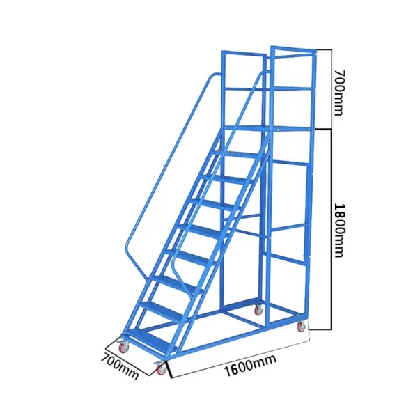 Scară profesională mobilă cu platformă si balustradă de protectie 1600*700* 1800 +700 mm