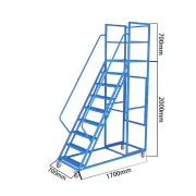 Scară profesională mobilă cu platformă si balustradă de protectie 1700*700* 2000 +700 mm